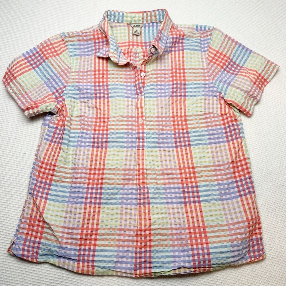 L.L. Bean Red and Blue Plaid Women's Blouse
